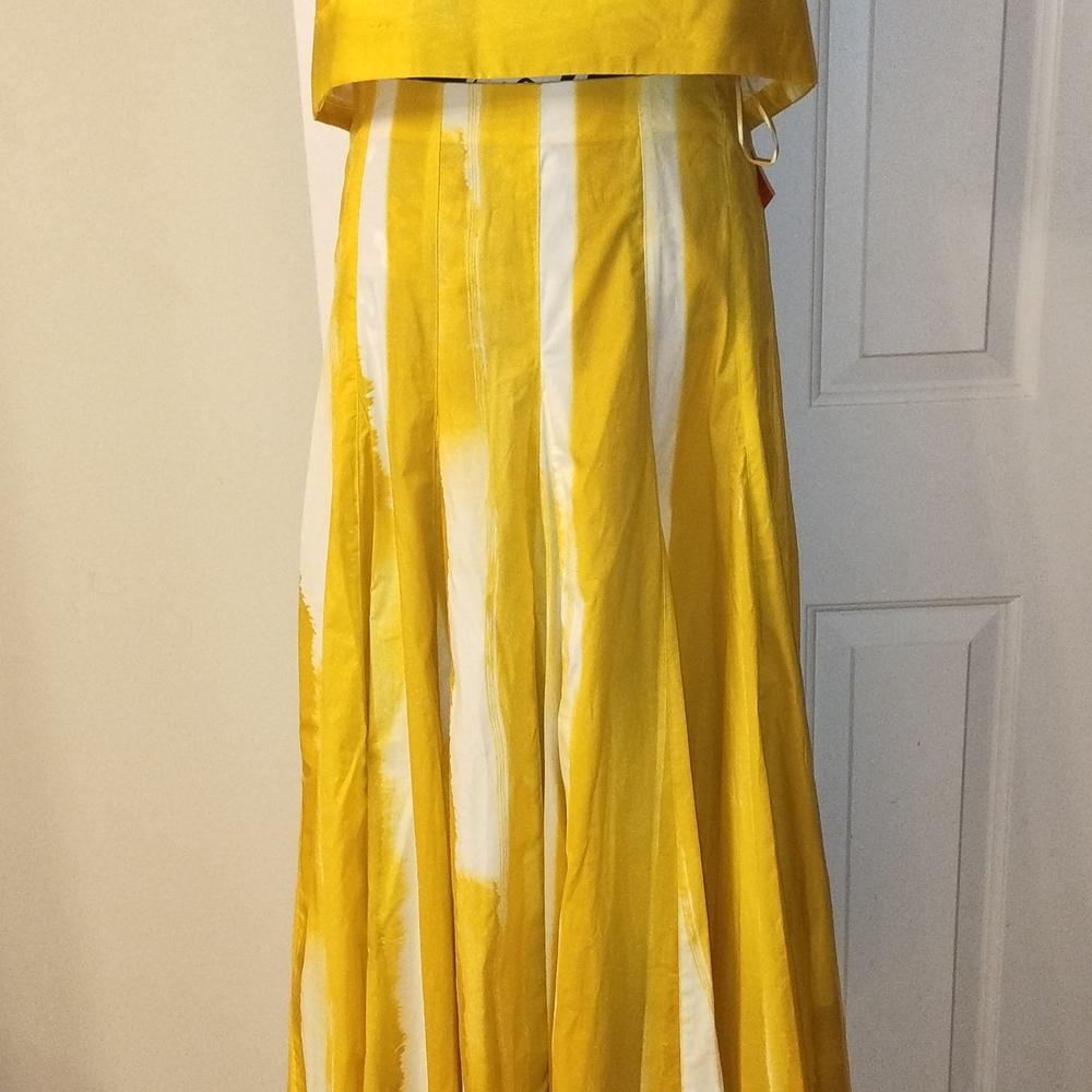 ANTONIO MELANI Yellow and White Maxi Skirt